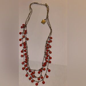 Vintage Classic Anne Kline Watermelon Pink Dangle Charm Necklace